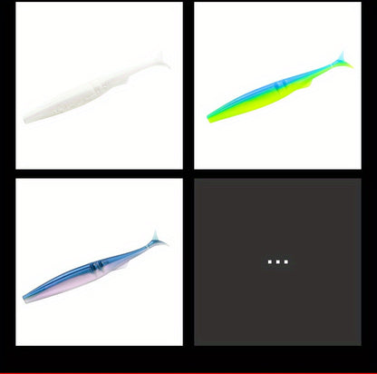 5pcsT-Tail Soft Lures 4.72" - 9.9g, High-Swim Simulated Fish Baits for Bass