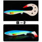 Giant 7.48inch/6.5inch T-Tail Curled Tail Grub Soft Fishing Lure - Saltwater Freshwater Bass Grouper Bait