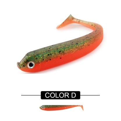 8PCS/5PCS/3pcs  Dual-Color T-Tail Soft Fishing Lures - Realistic Painted 7.5cm/9.5cm/12.5cmSwimbait with Multi-Color Options