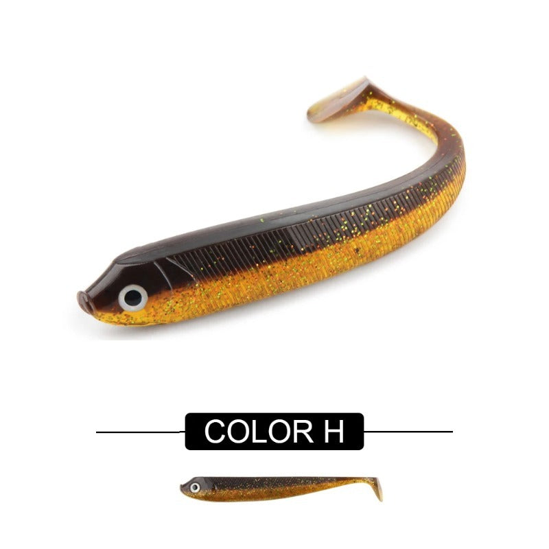 8PCS/5PCS/3pcs  Dual-Color T-Tail Soft Fishing Lures - Realistic Painted 7.5cm/9.5cm/12.5cmSwimbait with Multi-Color Options