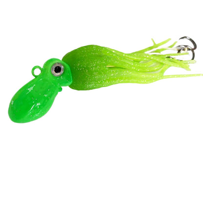100g-450g Triple Size TPE Jig Bait - Deep Sea Giant Squid Lure with 2Treble Hooks, Realistic Fish Scale Detailing