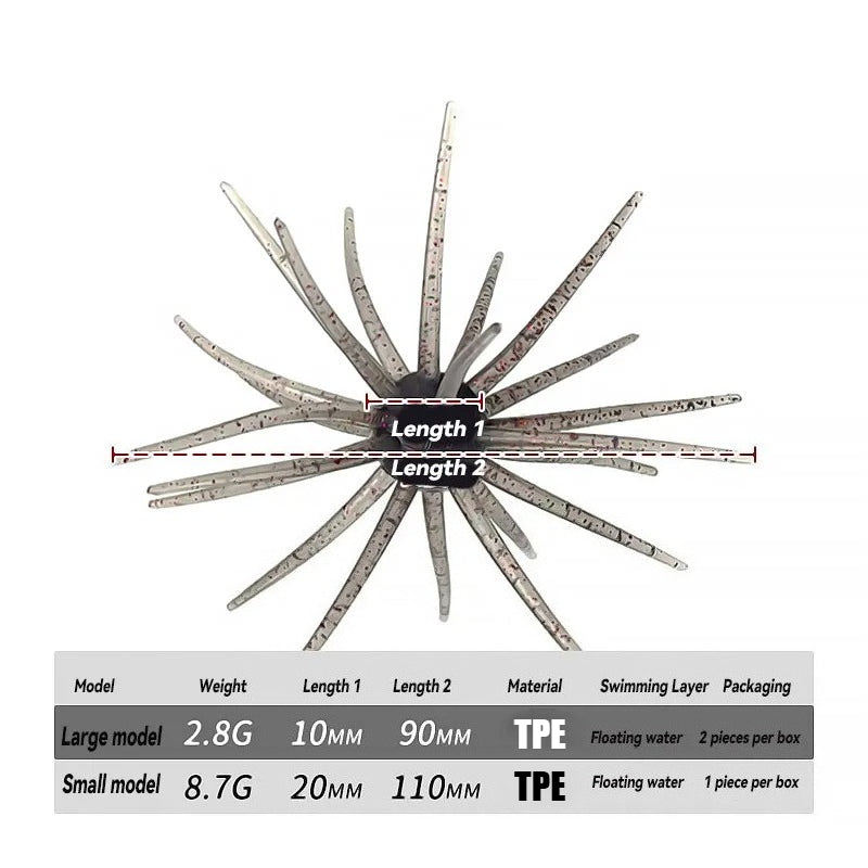 TPE Fishing Lure Simulated Sea Urchin Lures Soft Silicone