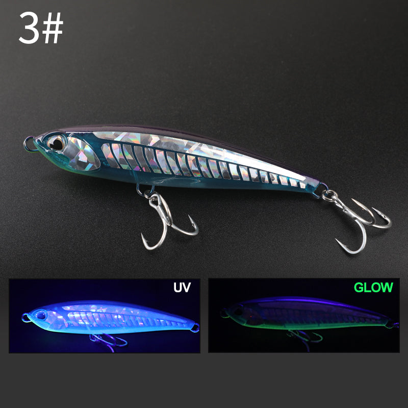 160mm/70g 3D Print Sinking Hard Fishing Lure, Yozuri Style Musky Crankbait Pencil Bait With Treble Hooks