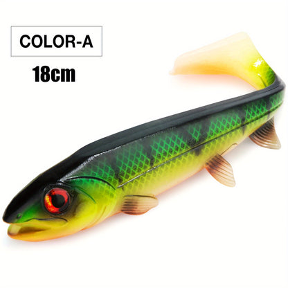 Silicone Square Tail Swinging Lure 14cm/18cm - Realistic Swimbait for Deep Diving