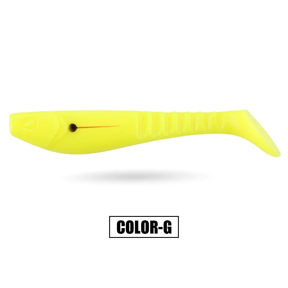 2pcs Large T-Tail Soft Lures 5.12inch/19G for Pike And Striped Bass, Shad Imitation Bait