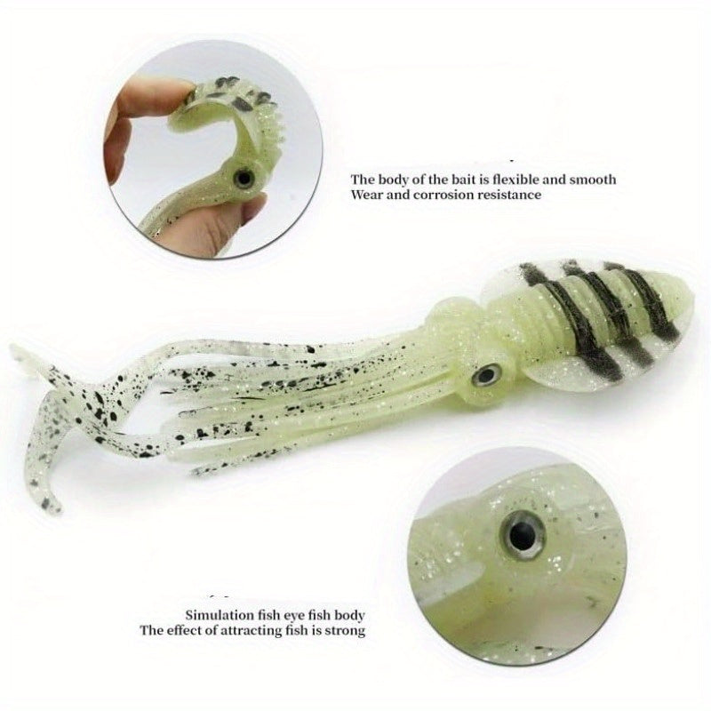 3 Sizes (4.72inch/5.91inch/7.09inch) - Glow-in-the-Dark Colors (Green, Pink, Orange,) - Deep Sea Night Fishing Lure for, Freshwater & Saltwater - Ideal for Deep Sea,