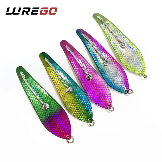 Metal Spoon Lure 3.03-4.53 Inches, 3D Scale Pattern Metal Spoon, Saltwater Artificial Bait