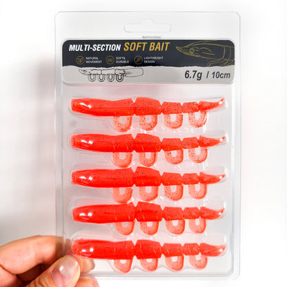 5/6PCS Soft Worm Shrimp Fishing Lure 70mm/100mm Artificial Baits Bass Silicone Fishing Lure