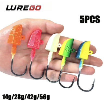 14g-56g BKK Fishing Hook BKK Professional Grade 14g28g42g56g Anti-Slip Lead Head Fishing Hook 7/0