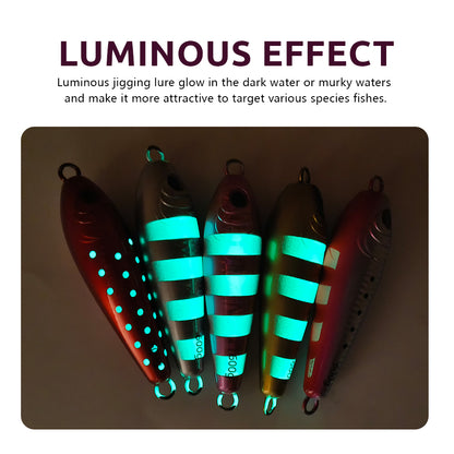 400g 500g 600g Fat Glow Metal Jigs Heavy Weight Deep Sea Boat Fishing Luminous Jigging Lures