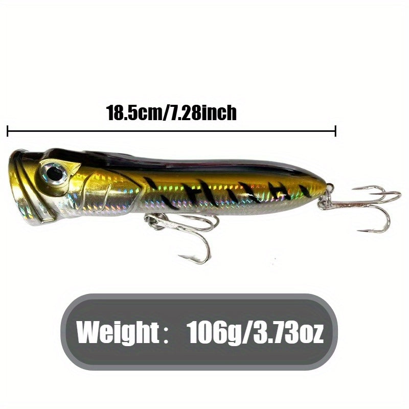 18.5cm Giant Popper Lure - 106g Triple-Color Splash Bait - Topwater Fishing Lure