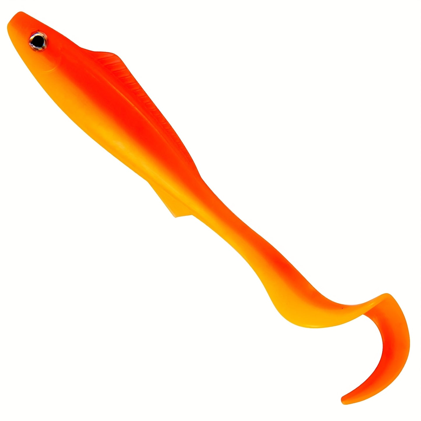 5pcs 3D Stereoscopic Simulation Tail Double-Color Soft Bait 3.7inch/4.1G Fish-Eye Design Lure Bait for Sea Fishing And Freshwater Use