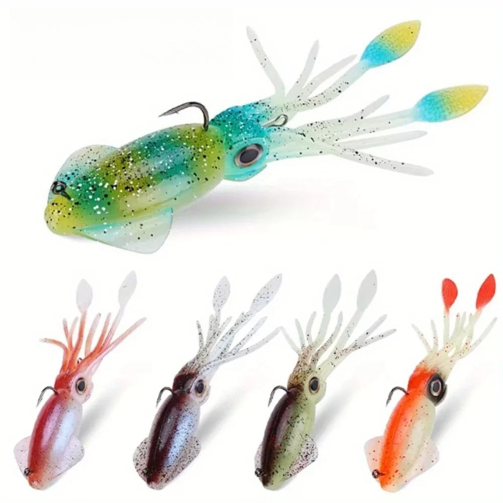 130g-200g Weapon for Deep Sea Trolling, Soft Octopus Lure Heavy-Duty Bait with Internal Sinker Targeting Trophy Fish