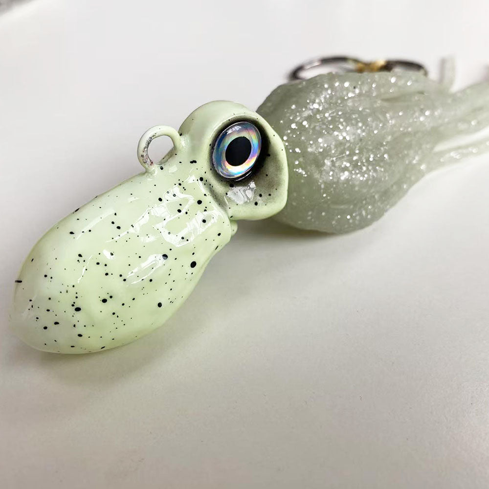 100g-450g Triple Size TPE Jig Bait - Deep Sea Giant Squid Lure with 2Treble Hooks, Realistic Fish Scale Detailing