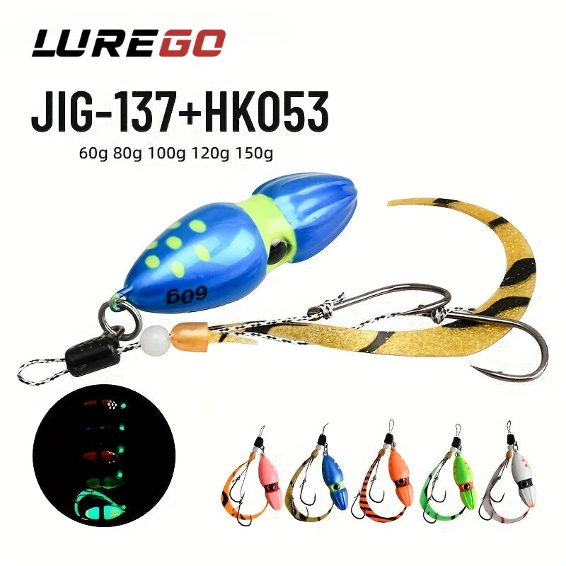 1pc (or Bulk Ordering Available) Heavy-Duty Metal Fishing Lure - with Treble Hooks