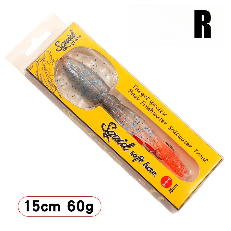 60g Soft Squid Bait Fishing Trolling Lure Octopus Head Jigs Luminous UV Squid Jig