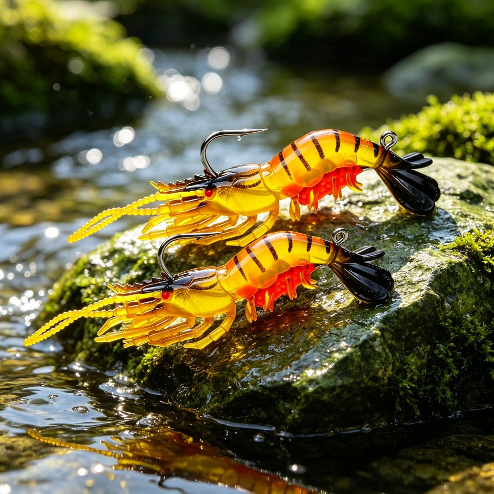 LUREGO Glow UV Soft Shrimp Lure 9cm/8g – Bait for Bass, Trout & Redfish