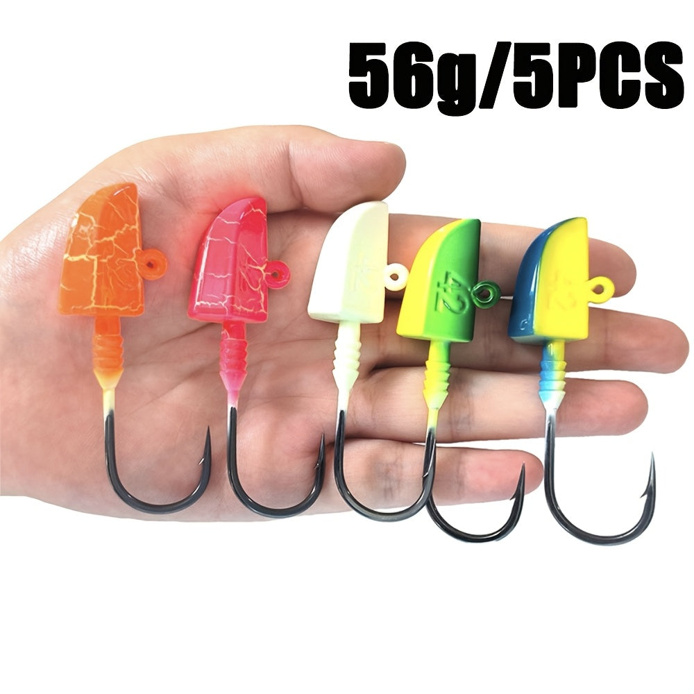 [14g-56g BKK Fishing Hook] BKK Professional Grade 14g28g42g56g Anti-Slip Lead Head Fishing Hook 7/0