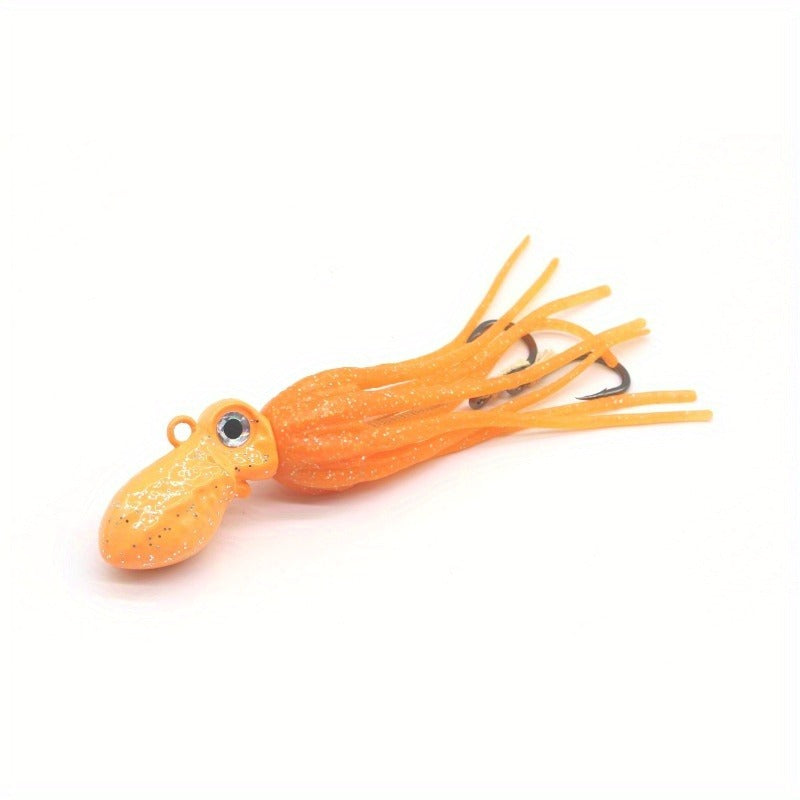 100g-450g Triple Size TPE Jig Bait - Deep Sea Giant Squid Lure with 2Treble Hooks, Realistic Fish Scale Detailing