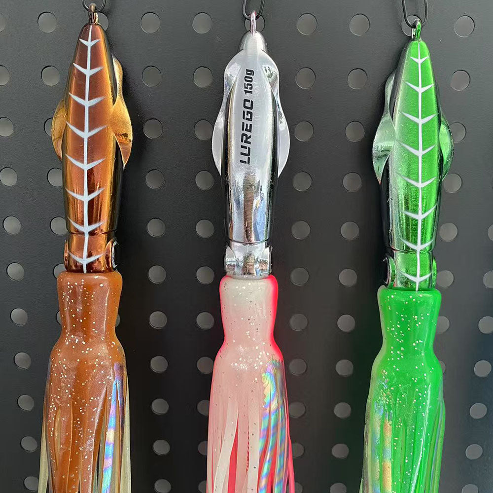 LUREGO Squid Skirt Lure Slow Jigging Octopus Shape Trolling Bait Lure Saltwater Deep Sea Fishing Octopus Jig