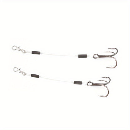 3pcs  Mustad STINGER RIG with Quick Change Hooks - High-Strength Wire Leader for Pike, Bass, and Predatory Fish