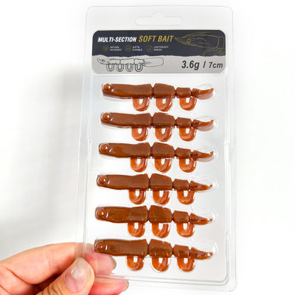 5/6PCS Soft Worm Shrimp Fishing Lure 70mm/100mm Artificial Baits Bass Silicone Fishing Lure