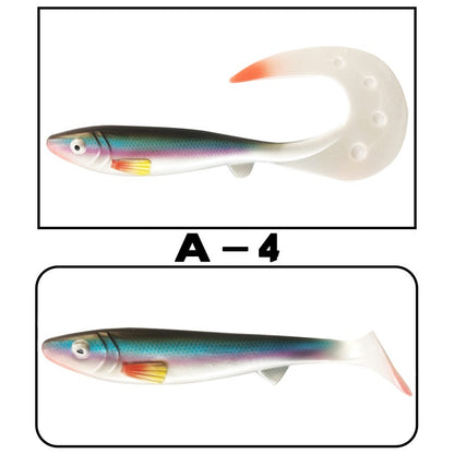 Giant 7.48inch/6.5inch T-Tail Curled Tail Grub Soft Fishing Lure - Saltwater Freshwater Bass Grouper Bait