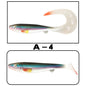 Giant 7.48inch/6.5inch T-Tail Curled Tail Grub Soft Fishing Lure - Saltwater Freshwater Bass Grouper Bait