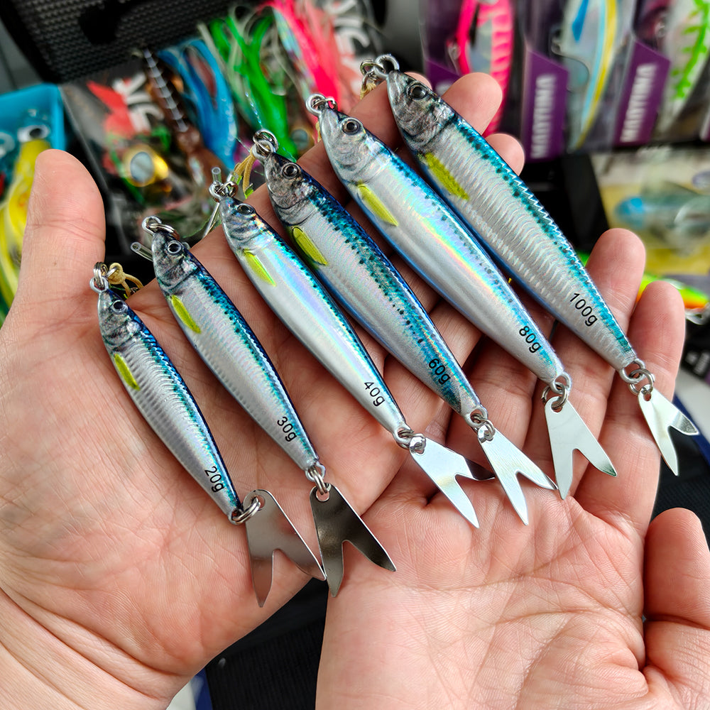 3D Printed Fast Sinking Metal Jig Lure - 20g-100g Saltwater Shore Casting Fishing Lure