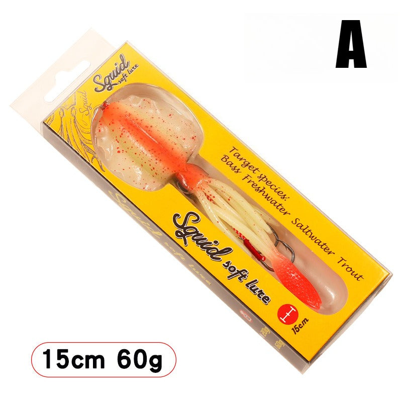 60g Soft Squid Bait Fishing Trolling Lure Octopus Head Jigs Luminous UV Squid Jig