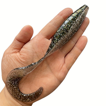 2PCS  High Elastic PVC Simulation Roll Tail Soft Bait Lure Fishing