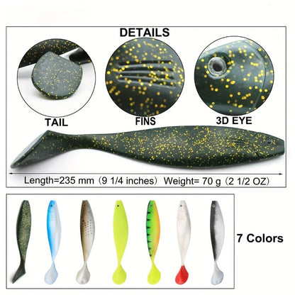 2pcs  Heavy-Weight T-Tail Swimbait - Mermaid Design Sinking Fishing Lure for Deep Sea, 70g