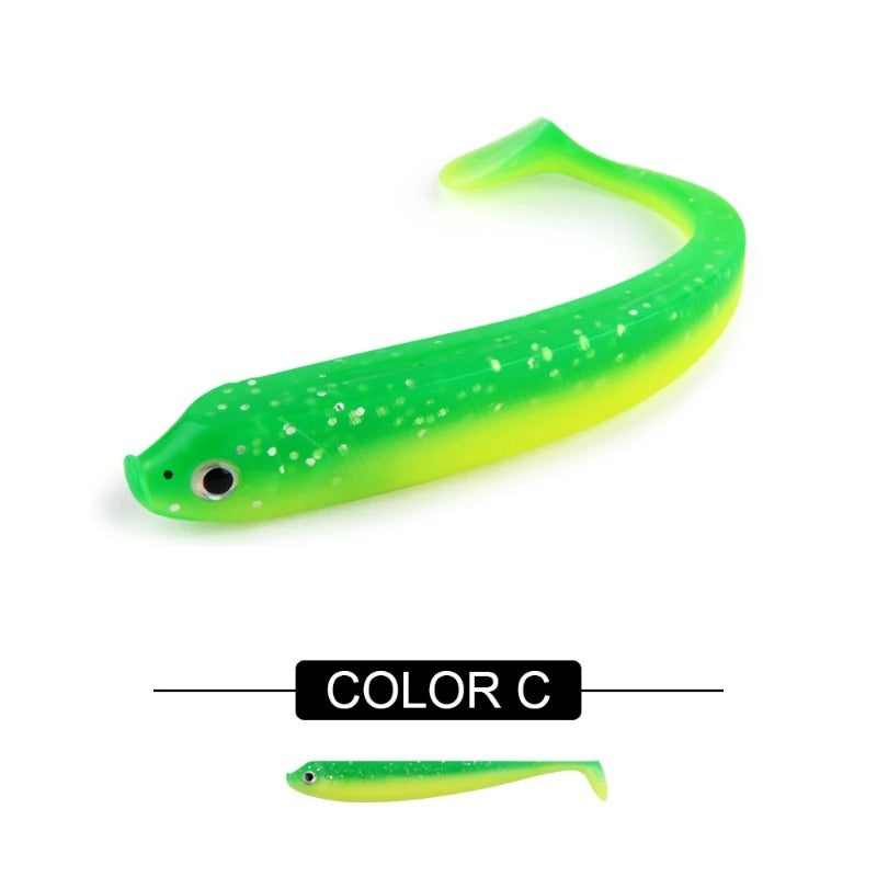 8PCS/5PCS/3pcs  Dual-Color T-Tail Soft Fishing Lures - Realistic Painted 7.5cm/9.5cm/12.5cmSwimbait with Multi-Color Options