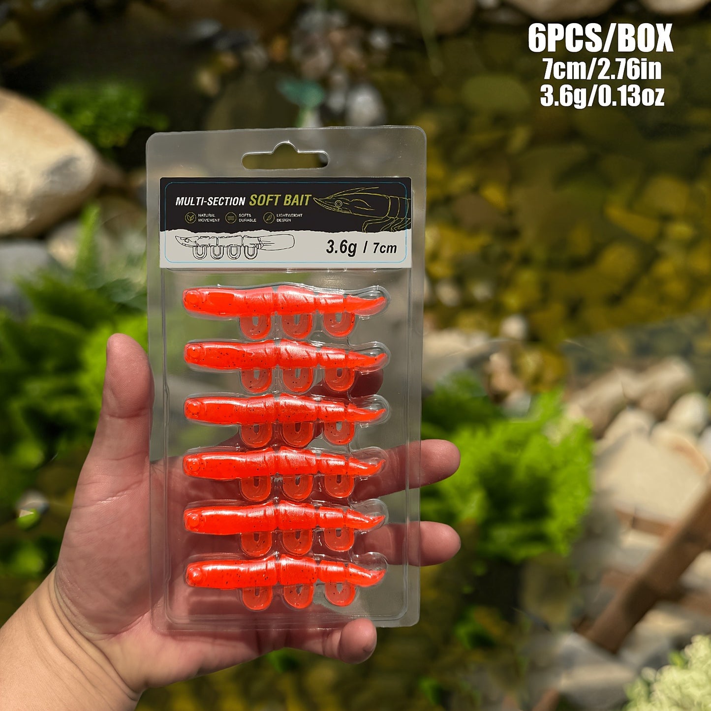 5/6PCS Soft Worm Shrimp Fishing Lure 70mm/100mm Artificial Baits Bass Silicone Fishing Lure
