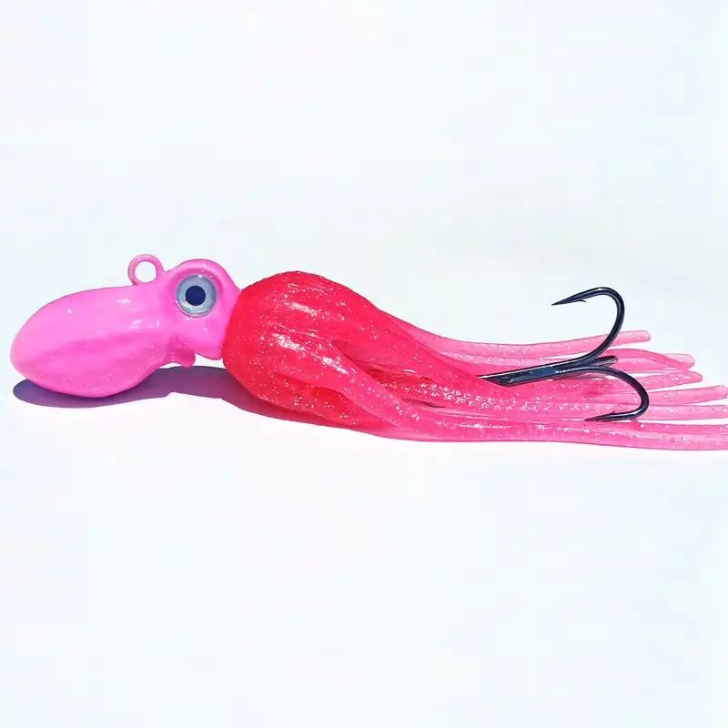 100g-450g Triple Size TPE Jig Bait - Deep Sea Giant Squid Lure with 2Treble Hooks, Realistic Fish Scale Detailing