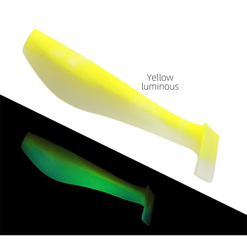 6.69in Sound Bead T-Tail Soft Bait, Mimicking Lure for Night Fishing Squid, Soft Worm with Sound at The Tail