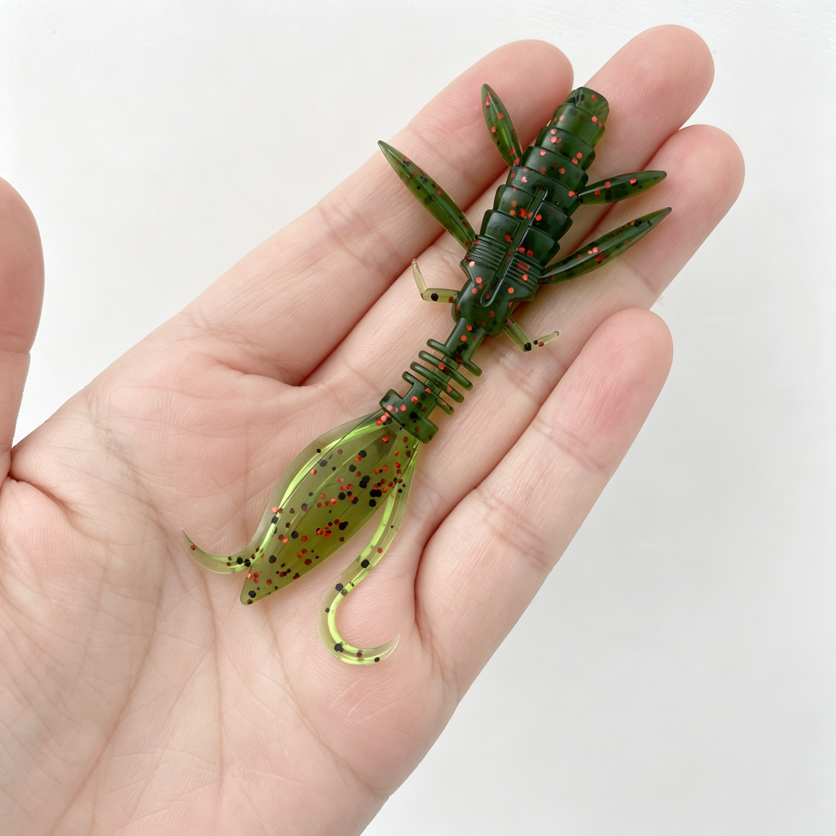 4PCS Soft Plastic Insect Lure, PVC Creature Bait with Segmented Body & Thin Forked Tail, Bass Trout Fishing Soft Lure