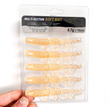 5/6PCS Soft Worm Shrimp Fishing Lure 70mm/100mm Artificial Baits Bass Silicone Fishing Lure