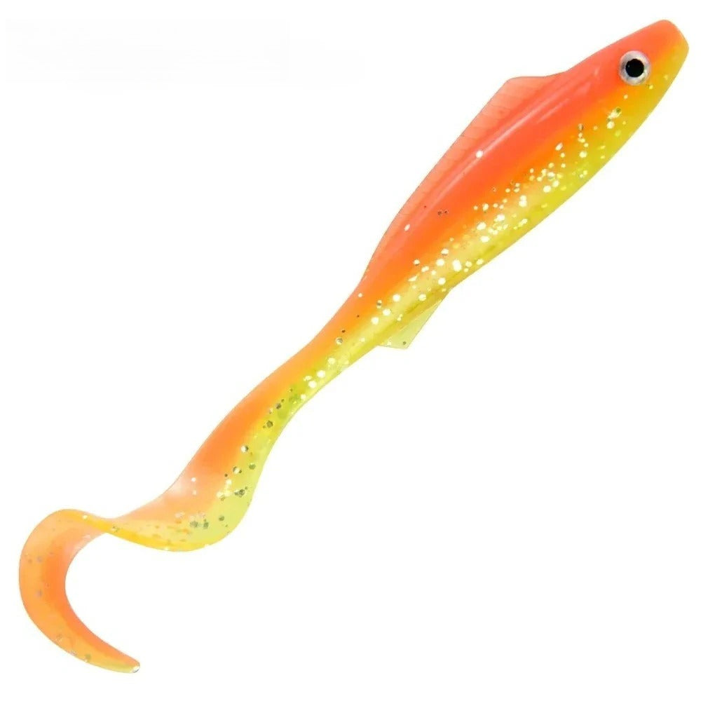 5PCS  3D Curl Grub Soft Lure | 9.4cm 4.1g Bionic Design with Two-Tone Eyes