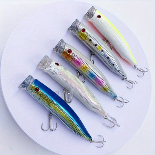 28g ABS Fishing Popper Lure with Wire-Integrated Reinforced Body, Surface Splash Bait for Long-Casting Floating Seabass Lure