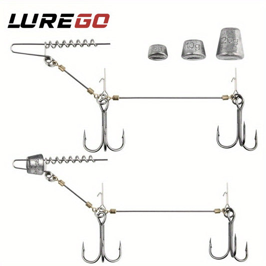 Saltwater Fishing Hook Rigs - Treble Hook Set for Heavy Soft Baits | Deep Sea Jig Hooks | High-Strength Lure Fishing System