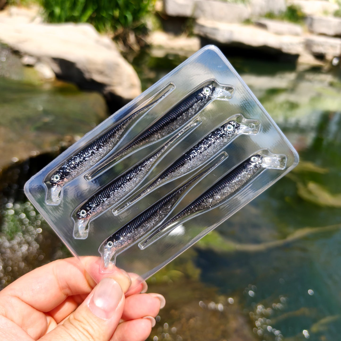 80mm 2.5g Soft Crankbait Lure, 6PCS Dual Color Slow Sinking Swimbait