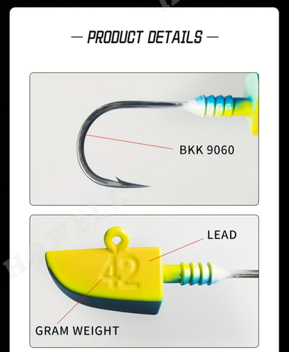 14g-56g BKK Fishing Hook BKK Professional Grade 14g28g42g56g Anti-Slip Lead Head Fishing Hook 7/0