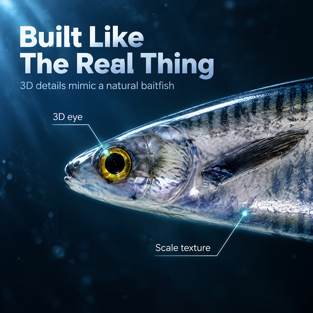 LUREGO Glow Mackerel Swimbait 20/25cm – Weedless Soft Lure for Flounder & Sea Bass