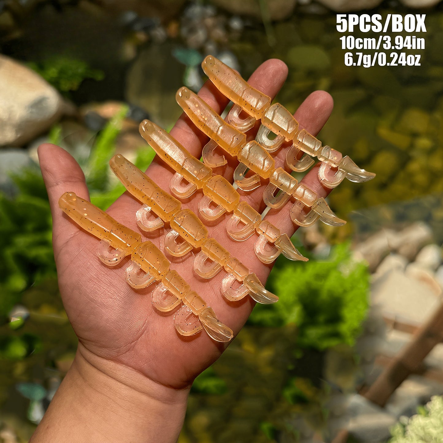 5/6PCS Soft Worm Shrimp Fishing Lure 70mm/100mm Artificial Baits Bass Silicone Fishing Lure