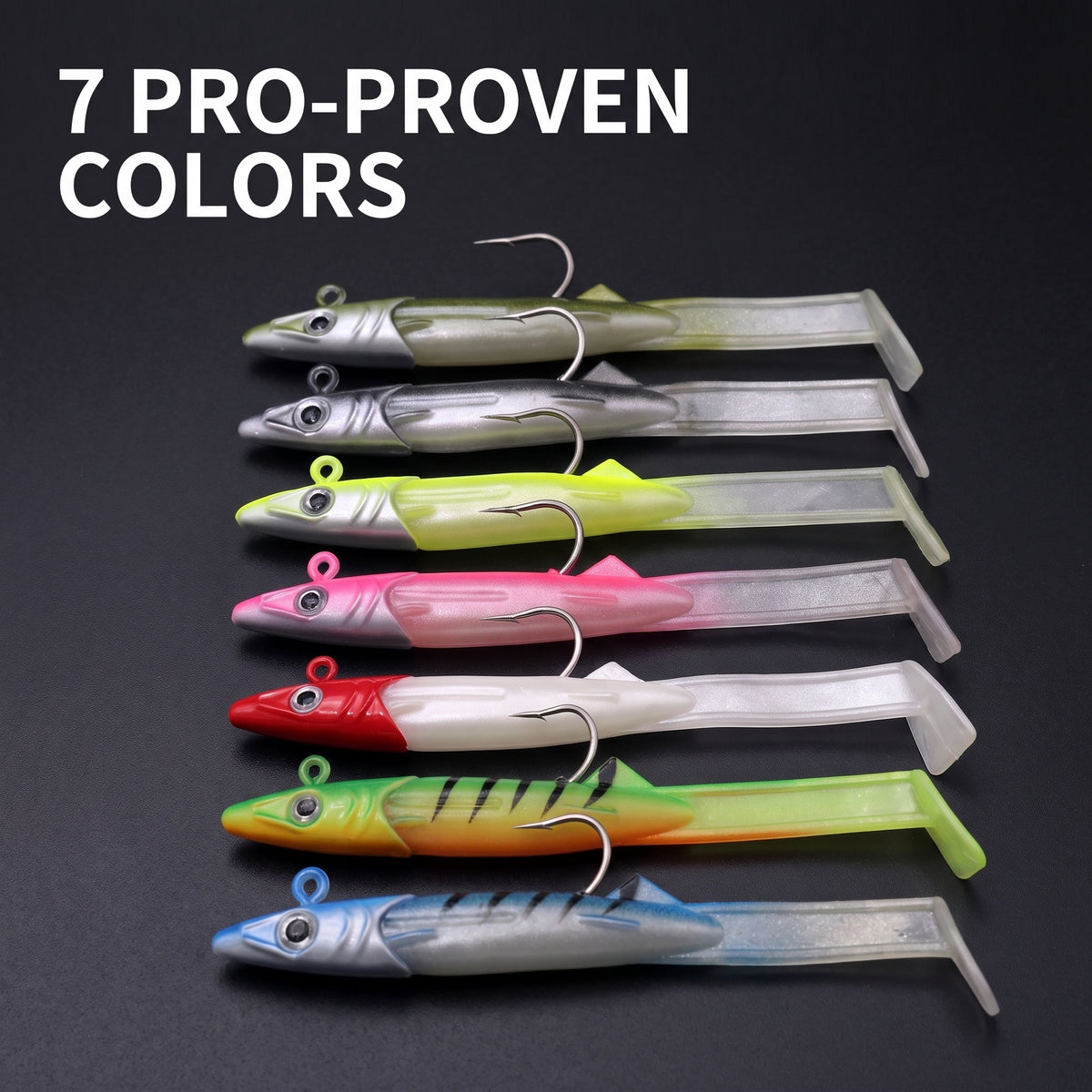 65-120MM Pre-Rigged Jig Head Soft Swimbait – T-Tail Baitfish Lure for Bass, Zander & Sea Bass Freshwater & Saltwater