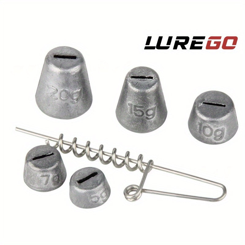 Soft Bait Lock Pin Weight Kit | Spring Lock Pins + Lead Weights Combo | Saltwater Lure Rig Anti-Lost Hook System