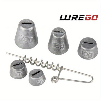 Soft Bait Lock Pin Weight Kit | Spring Lock Pins + Lead Weights Combo | Saltwater Lure Rig Anti-Lost Hook System