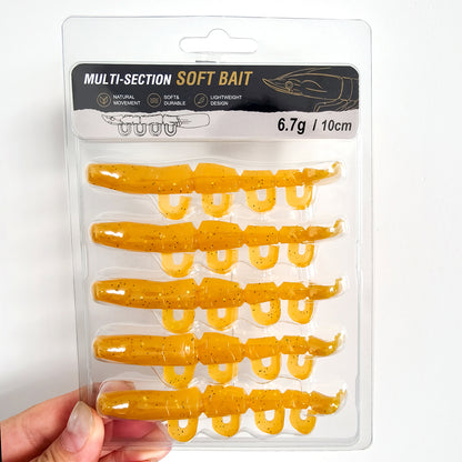 5/6PCS Soft Worm Shrimp Fishing Lure 70mm/100mm Artificial Baits Bass Silicone Fishing Lure
