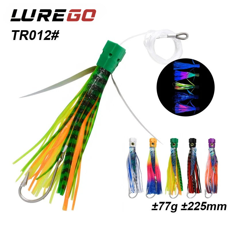 Winged Bionic Fish Drag Bait 22.5cm Boat Fishing Golden Spear Shark Fake Bait Winged Trolling